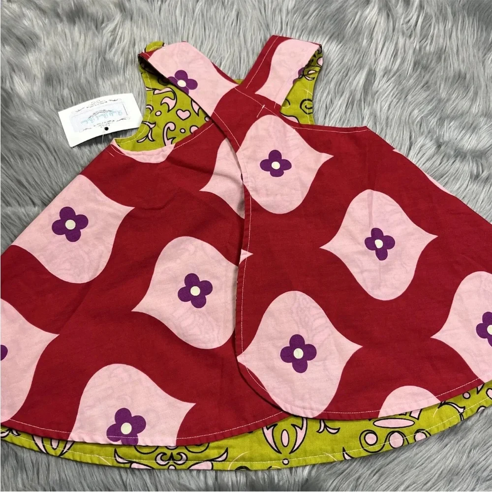 Right Bank Babies Toddler Girls 3T Reversible Smock Dress